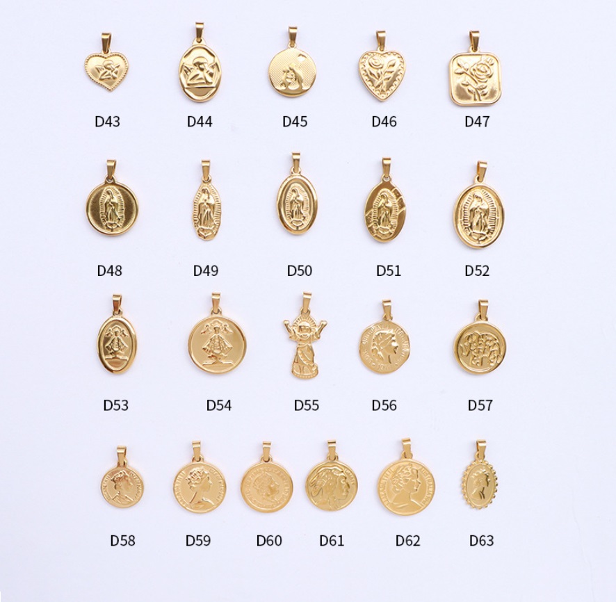 Custom 18K Gold Plated Religious Charms Pendants
